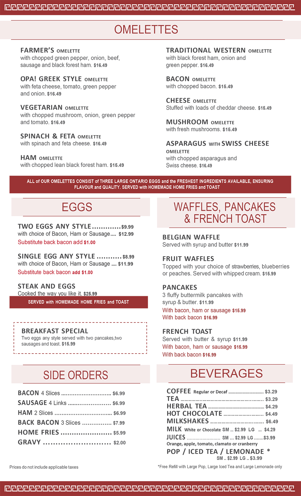 Breakfast Menu